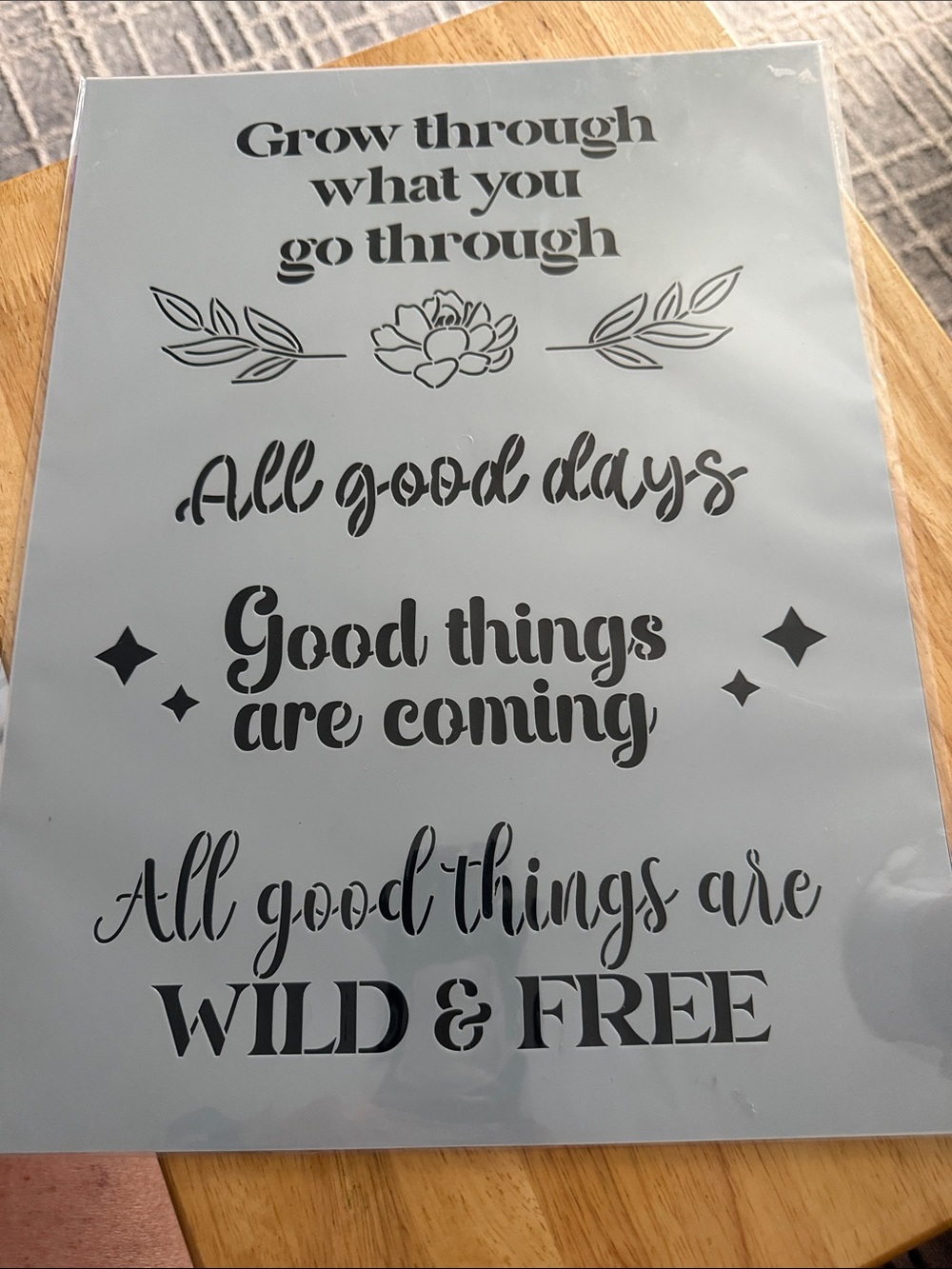 Inspirational Reusable Stencils- Positive Phrase Set